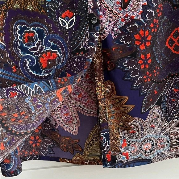 Anthropologie Vanessa & Virginia Petalled Paisley Button Front belted Maxi Skirt - Picture 8 of 12